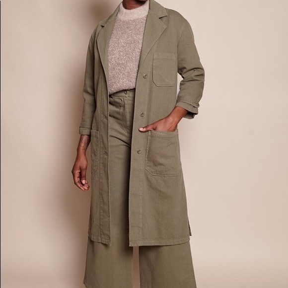 First Rite Shop Coat in Olive - Picture 1 of 3